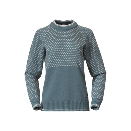 Bergans Alvdal Wool Jumper Women Grey Sage / Vanilla White