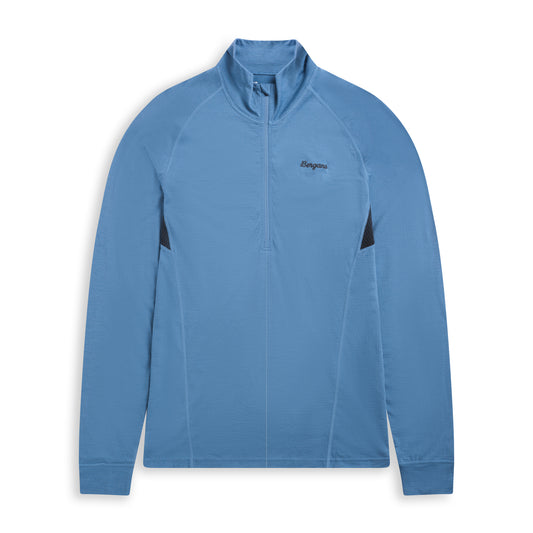 Bergans Inner:Pure Merino Half Zip Men Elemental Blue / Dark Shadow Grey