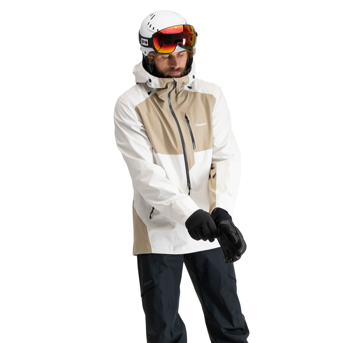 Bergans Oppdal 3L Shell Anorak Unisex Arctic White / Sandstone