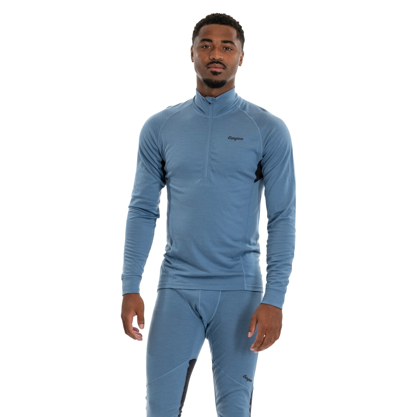 Bergans Inner:Pure Merino Half Zip Men Elemental Blue / Dark Shadow Grey