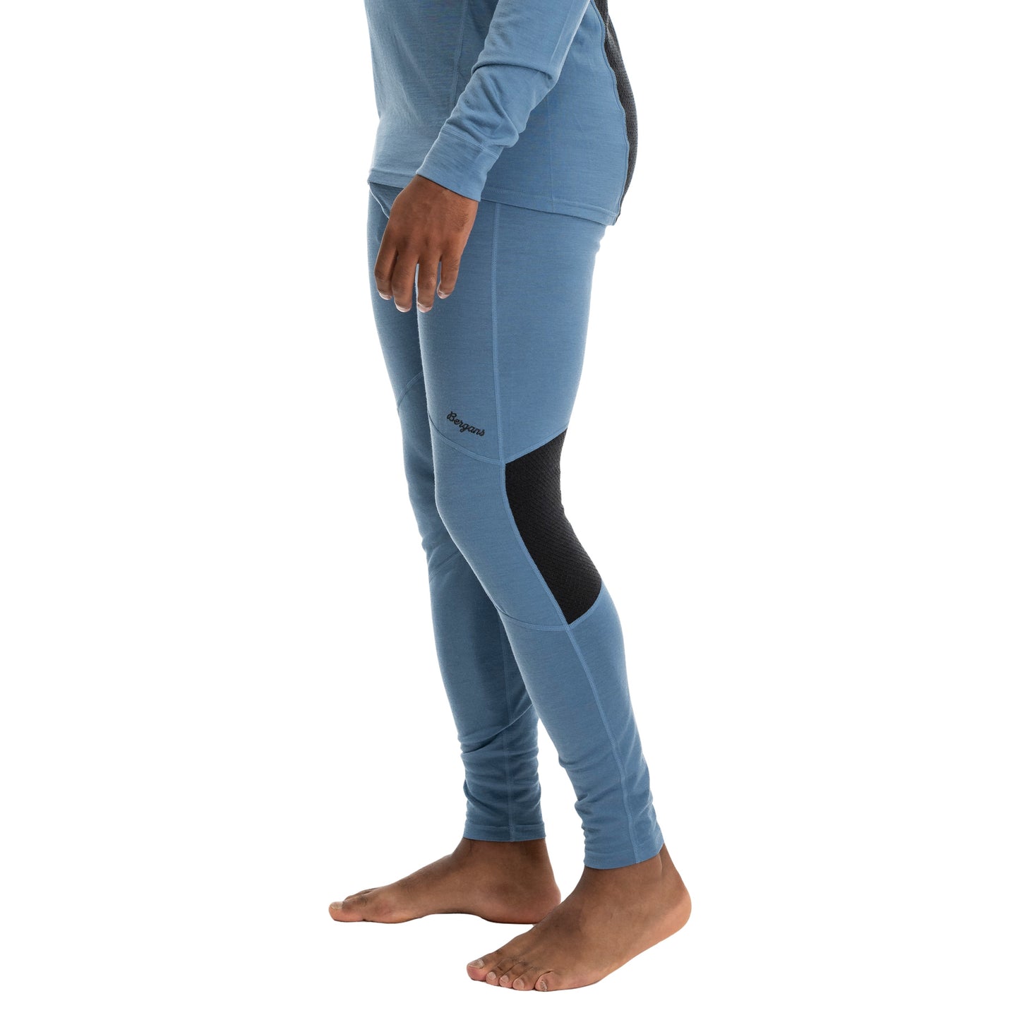 Bergans Inner:Pure Merino Tights Men Elemental Blue / Dark Shadow Grey
