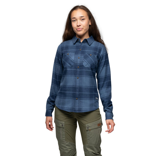 Bergans Nordmarka Flannel Shirt Women Granite Blue/Navy Blue Check