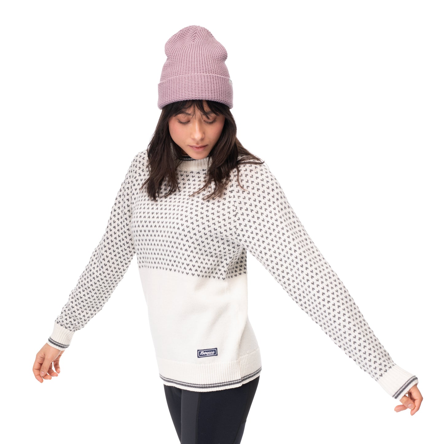 Bergans Alvdal Wool Jumper Women Vanilla White / Solid Dark Grey