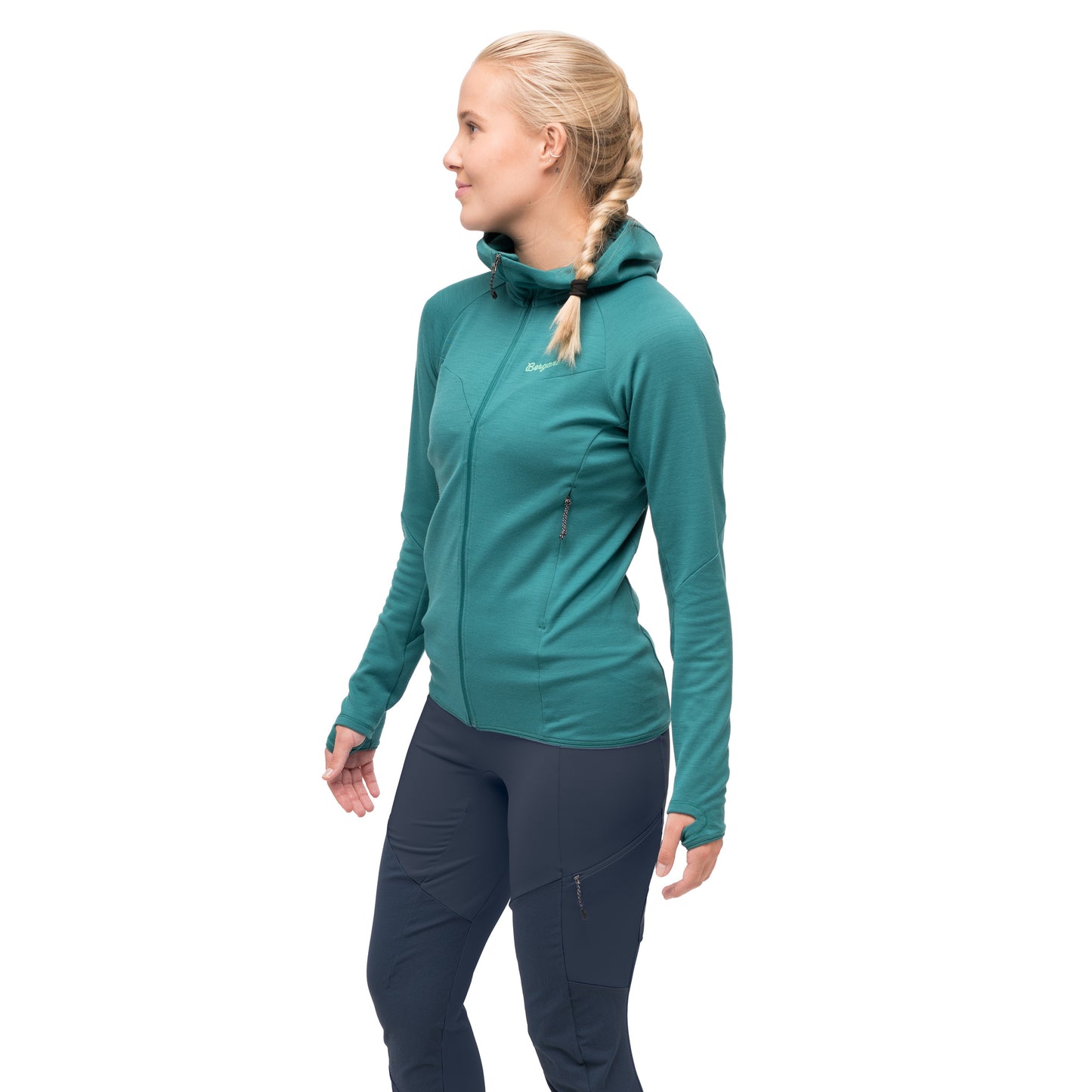 Bergans Tind Merino Hood Jacket Women Malachite Green