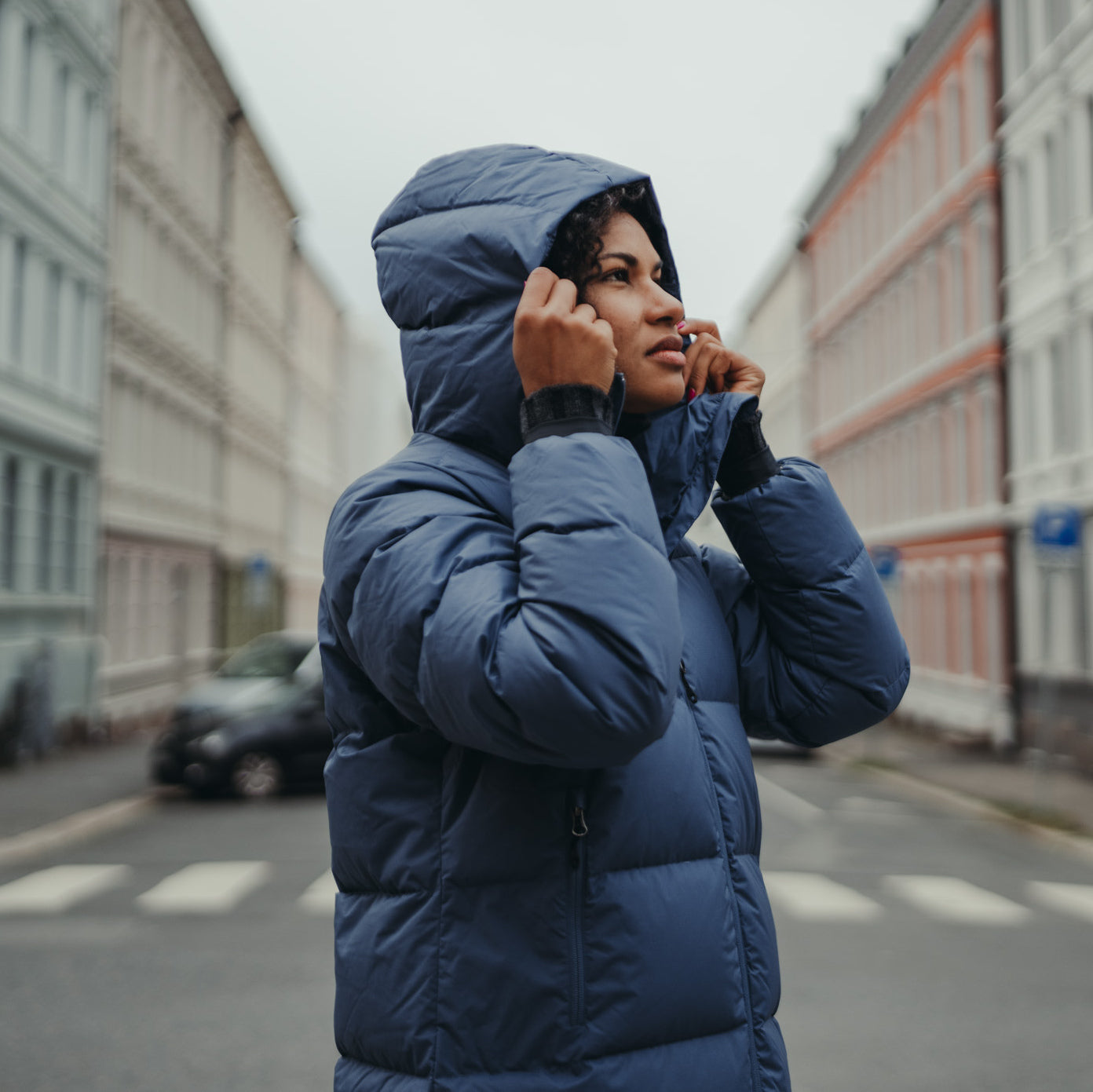 Bergans Urban Down Long Coat Women Granite Blue