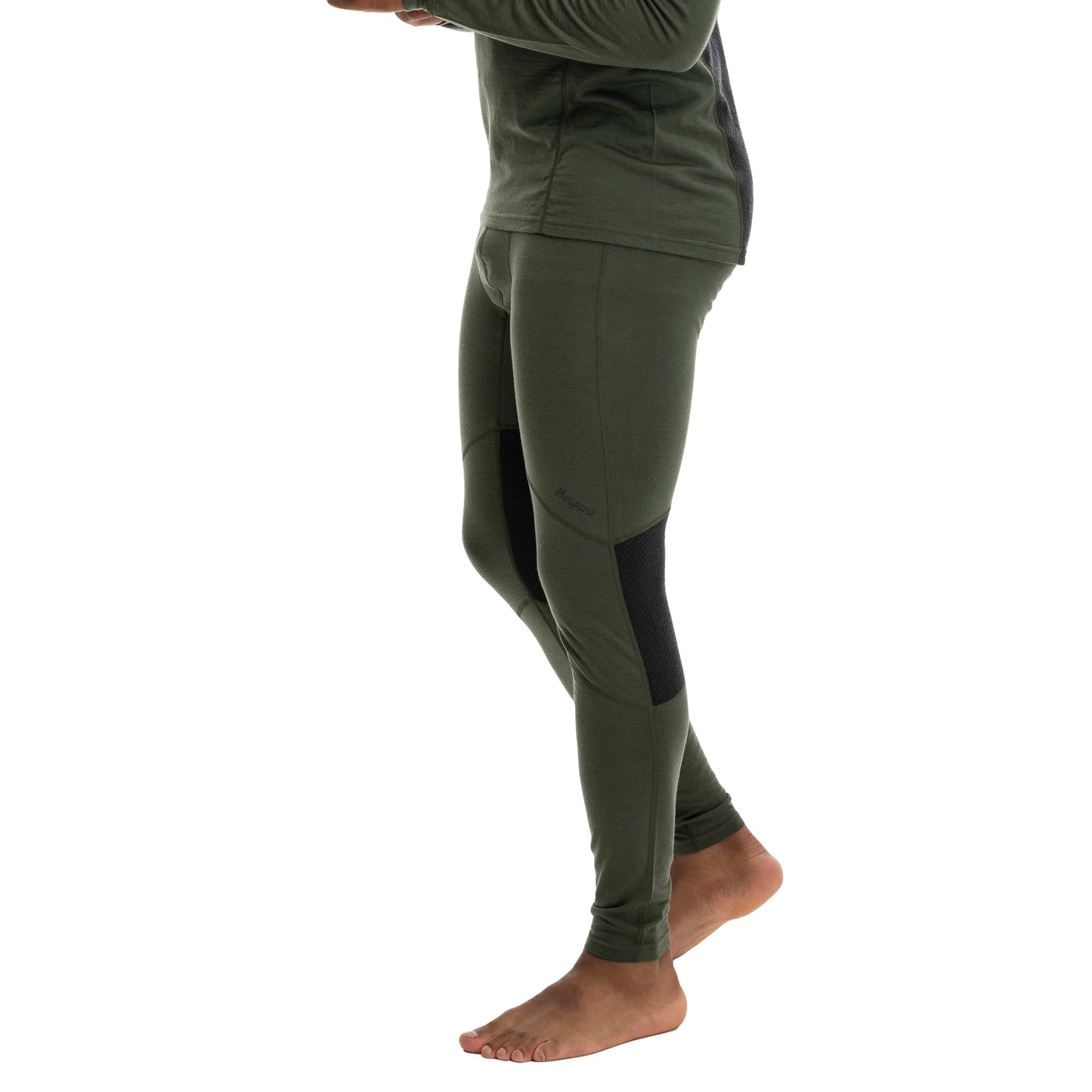 Bergans Inner:Pure Merino Tights Men Pine Forest / Dark Shadow Grey