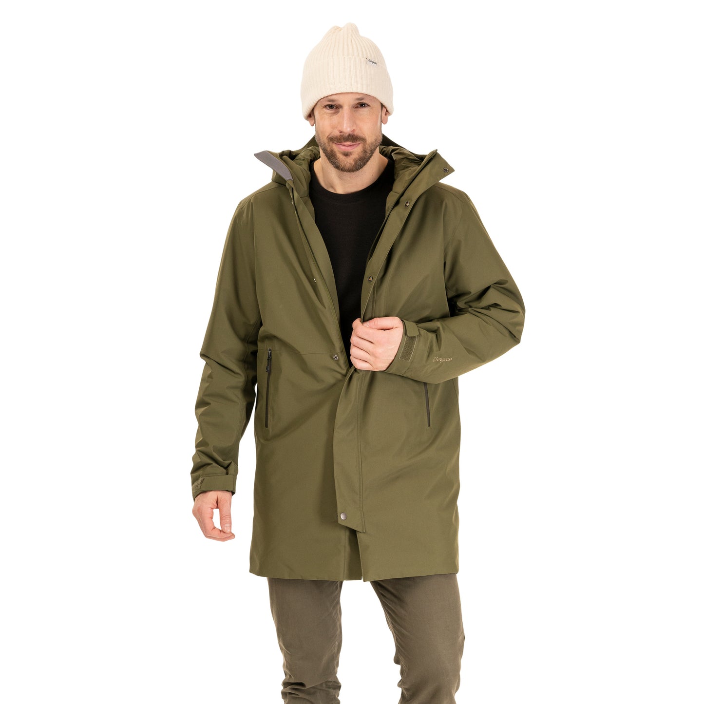 Bergans Urban Insulated Shell Coat Men Dark Green Mud