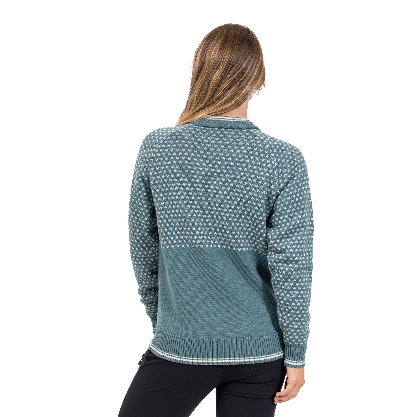 Bergans Alvdal Wool Jumper Women Grey Sage / Vanilla White