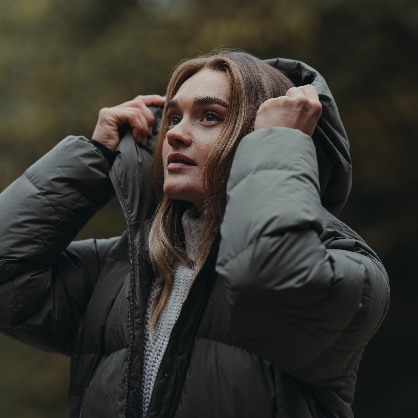 Bergans Urban Down Long Coat Women Green Mud