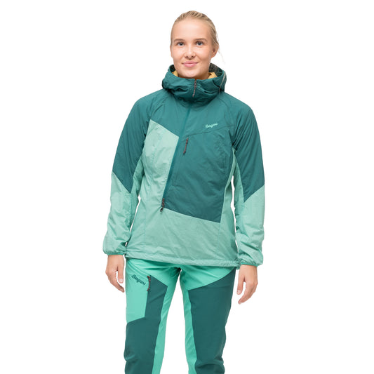 Bergans Tind Windbreaker Anorak Women Light Malachite Green / Malachite Green