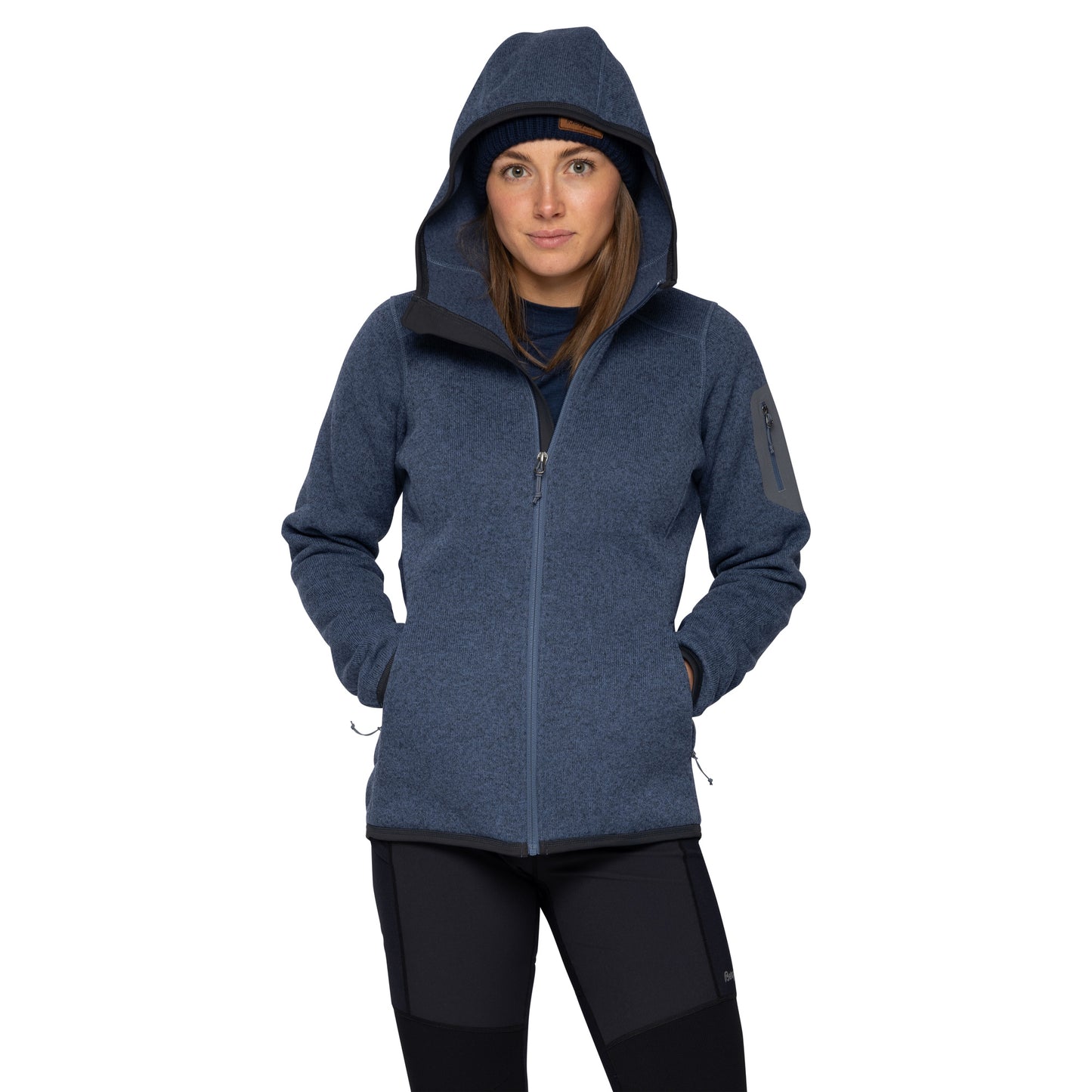 Bergans Kamphaug Knitted Women Hoodie Granite Blue