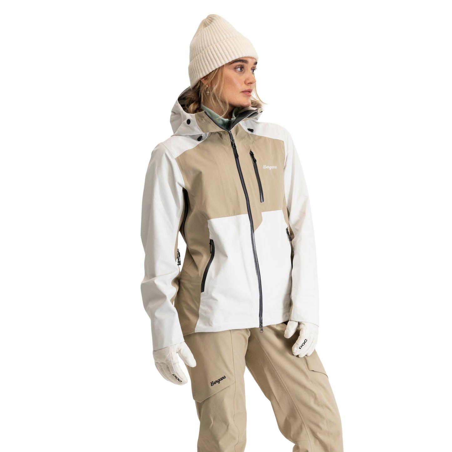 Bergans Oppdal 3L Shell Jacket Dam Arctic White/Sandstone