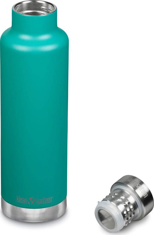 Klean Kanteen Isolerad Classic 750ml med Pour Through Kork Vattenflaska Porcelain Green - NatureLife