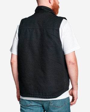 Carhartt Washed Duck Lined Mock Neck Vest Black - NatureLife
