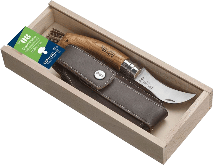Opinel N08 Mushroom Oak + Sheath / Svampkniv & hölster - NatureLife