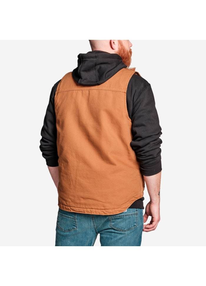 Carhartt Washed Duck Lined Mock Neck Vest Brown - NatureLife
