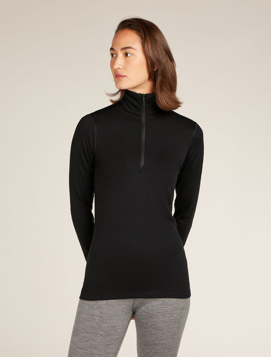 Icebreaker 200 Oasis LS Half Zip Dam Black