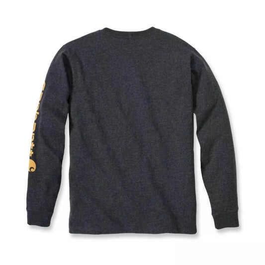 Carhartt Sleeve Logo T-Shirt L/S Carbon Heather - NatureLife
