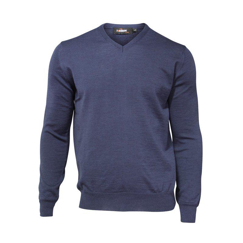 Ivanhoe Merino V-Neck Male Steelblue