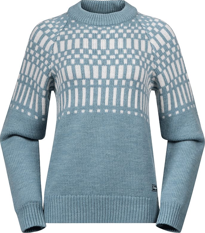 Bergans Nordmarka Merino Jumper Women Light Agave Green/Vanilla White