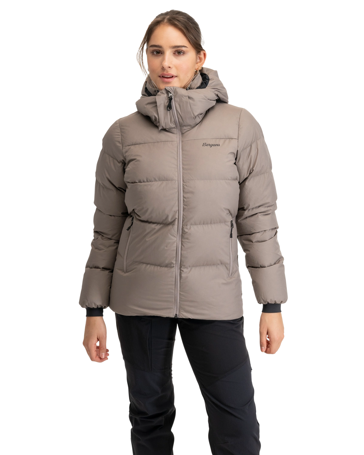 Bergans Lava Warm Down Jacket w/Hood Women Rock Taupe