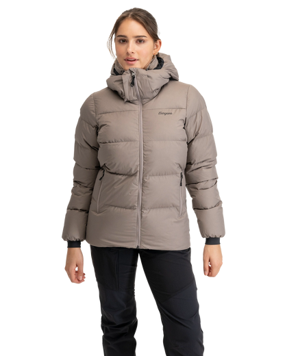 Bergans Lava Warm Down Jacket w/Hood Women Rock Taupe