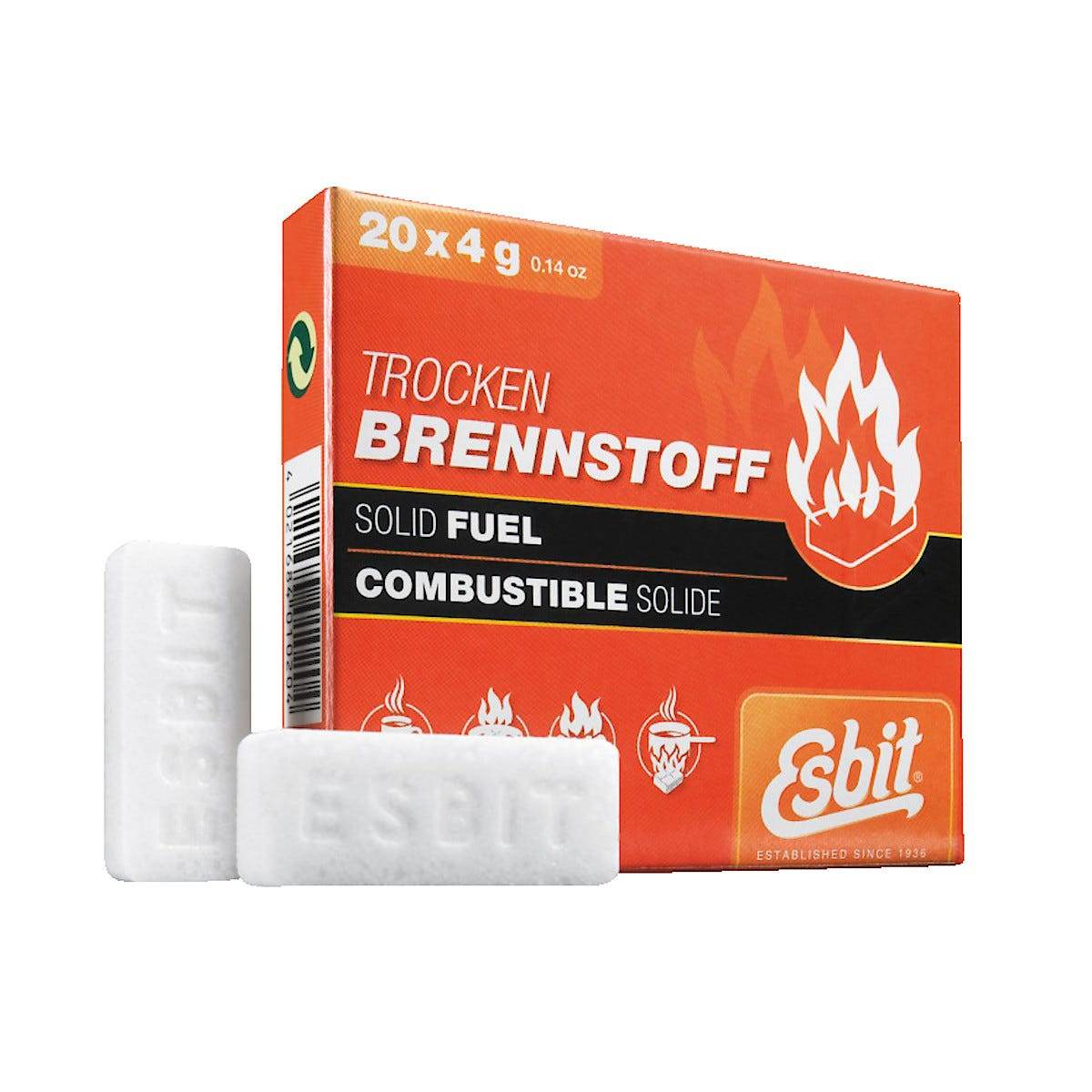 Esbit Bränsletabletter Solid Fuel, 20 x 4 gram - NatureLife