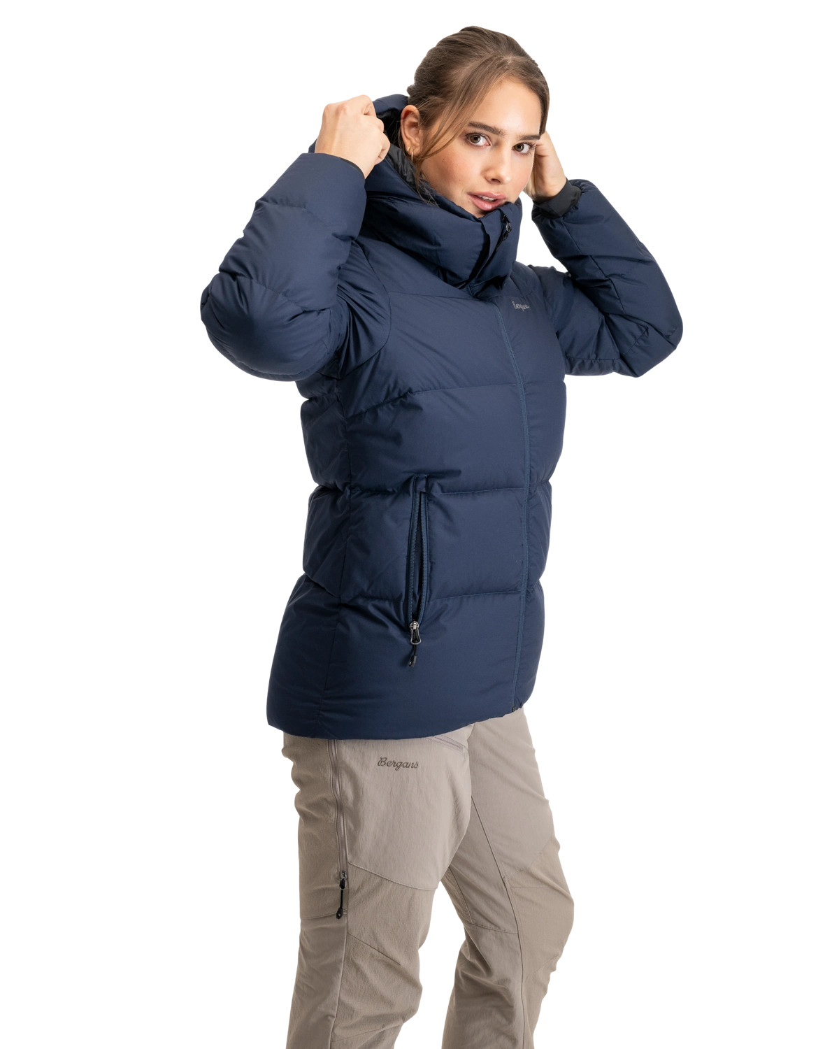 Bergans Lava Warm Down Jacket w/Hood Women Navy Blue