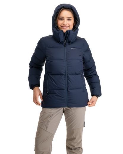 Bergans Lava Warm Down Jacket w/Hood Women Navy Blue