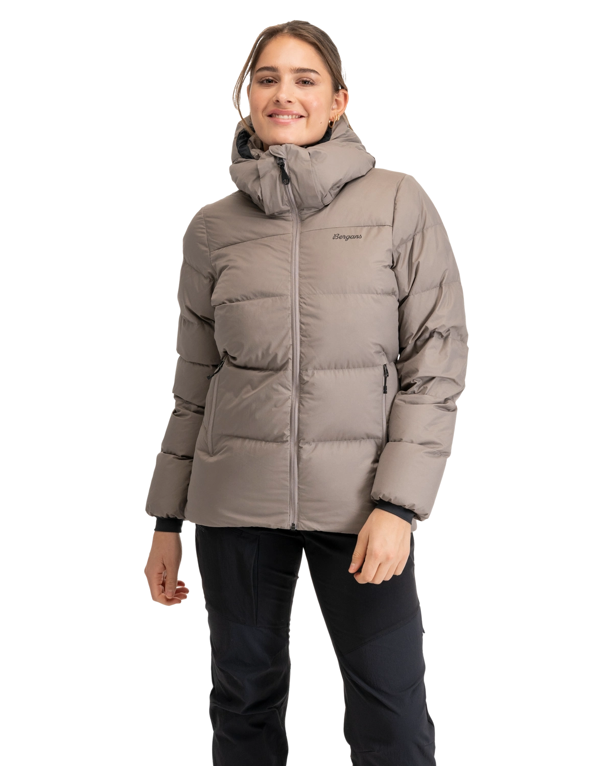 Bergans Lava Warm Down Jacket w/Hood Women Rock Taupe