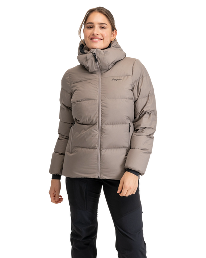 Bergans Lava Warm Down Jacket w/Hood Women Rock Taupe