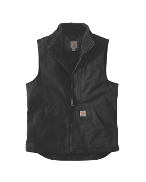 Carhartt Washed Duck Lined Mock Neck Vest Black