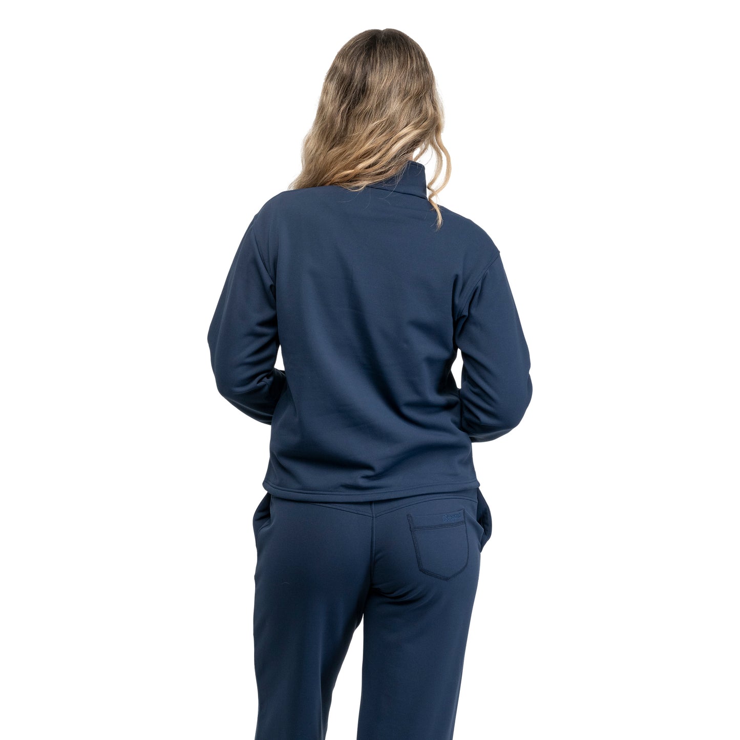 Bergans Midtli Midlayer Cropped Half Zip Women Navy Blue