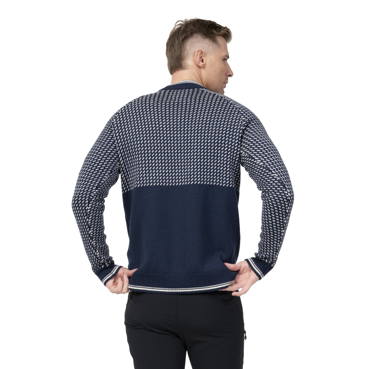 Bergans Alvdal Wool Jumper Men Navy / Vanilla White
