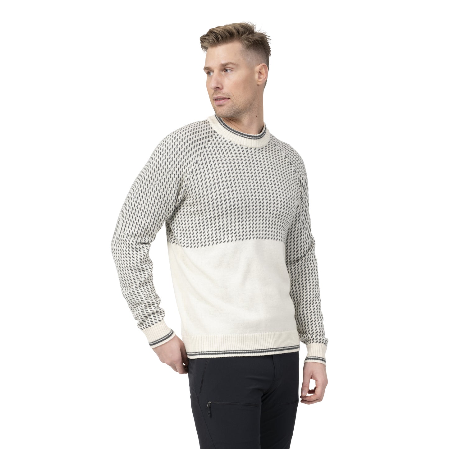 Bergans Alvdal Wool Jumper Men Vanilla White / Solid Dark Grey
