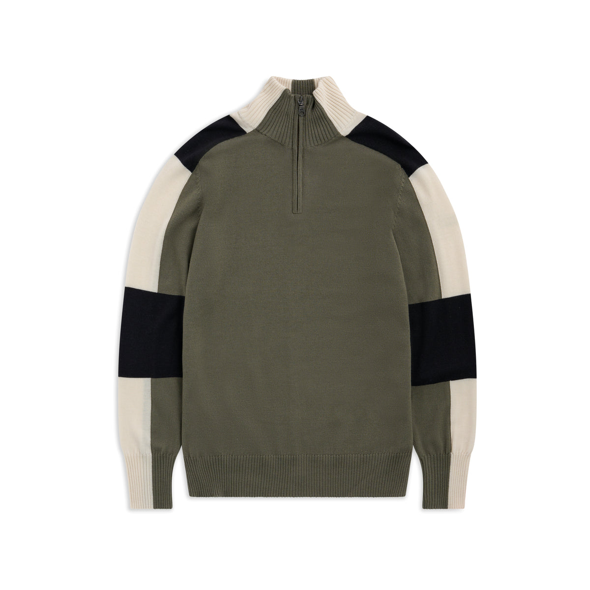 Bergans Lyderhorn Wool Half Zip Men Green Mud / Dark Shadow Grey