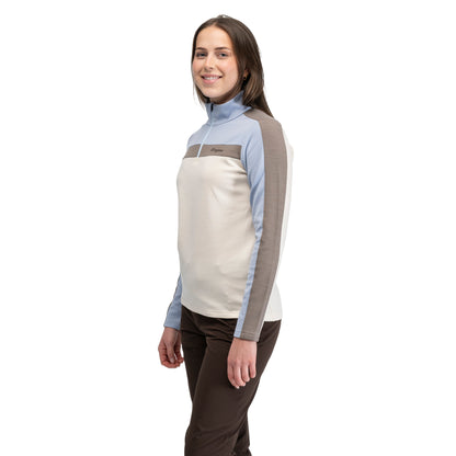 Bergans Uldal Wool Half Zip Women Creme / Light Dusty Blue