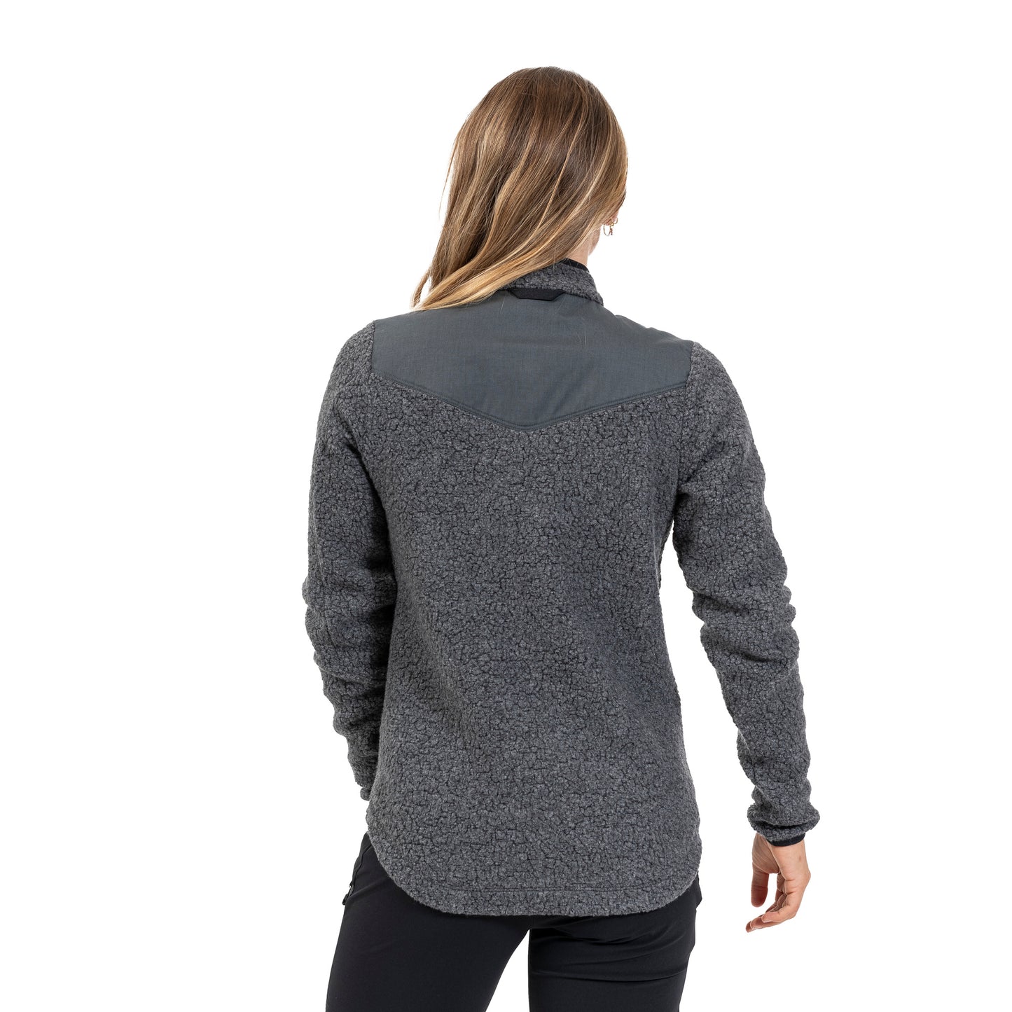 Bergans Nordmarka ReWool Pile Midlayer Jacket Women Solid Dark Grey / Dark Shadow Grey