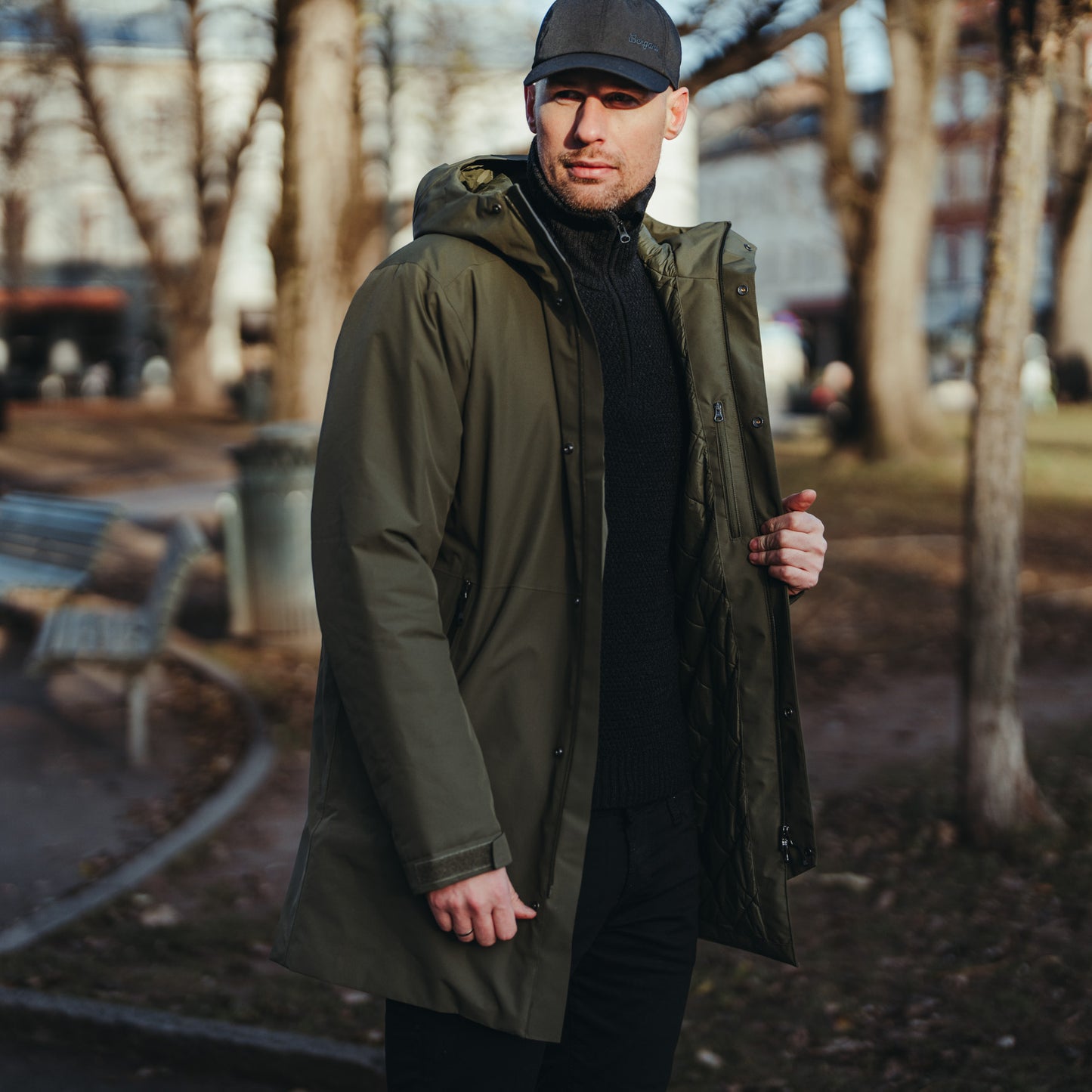 Bergans Urban Insulated Shell Coat Men Dark Green Mud