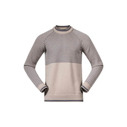 Bergans Alvdal Wool Jumper Men Sandstone / Navy Blue