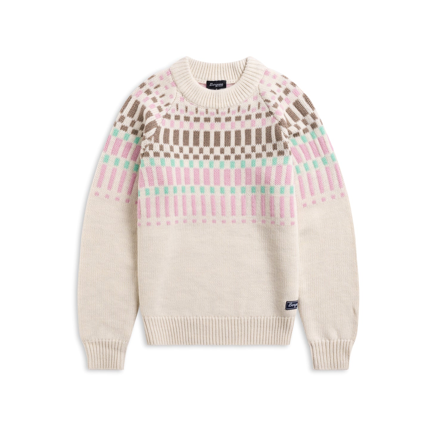 Bergans Nordmarka Merino Jumper Women Vanilla White / Cool Mint