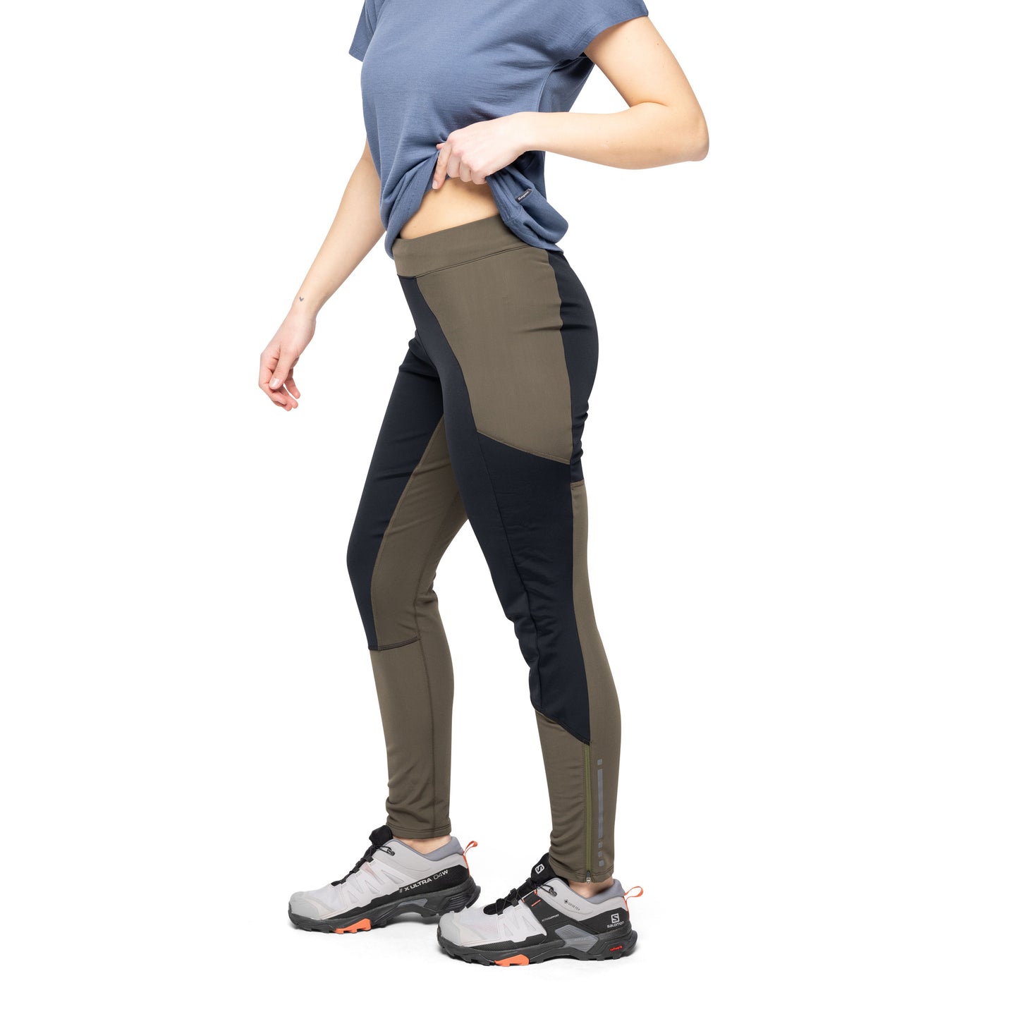 Bergans Fløyen Winter Tights Women Dark Green Mud / Black