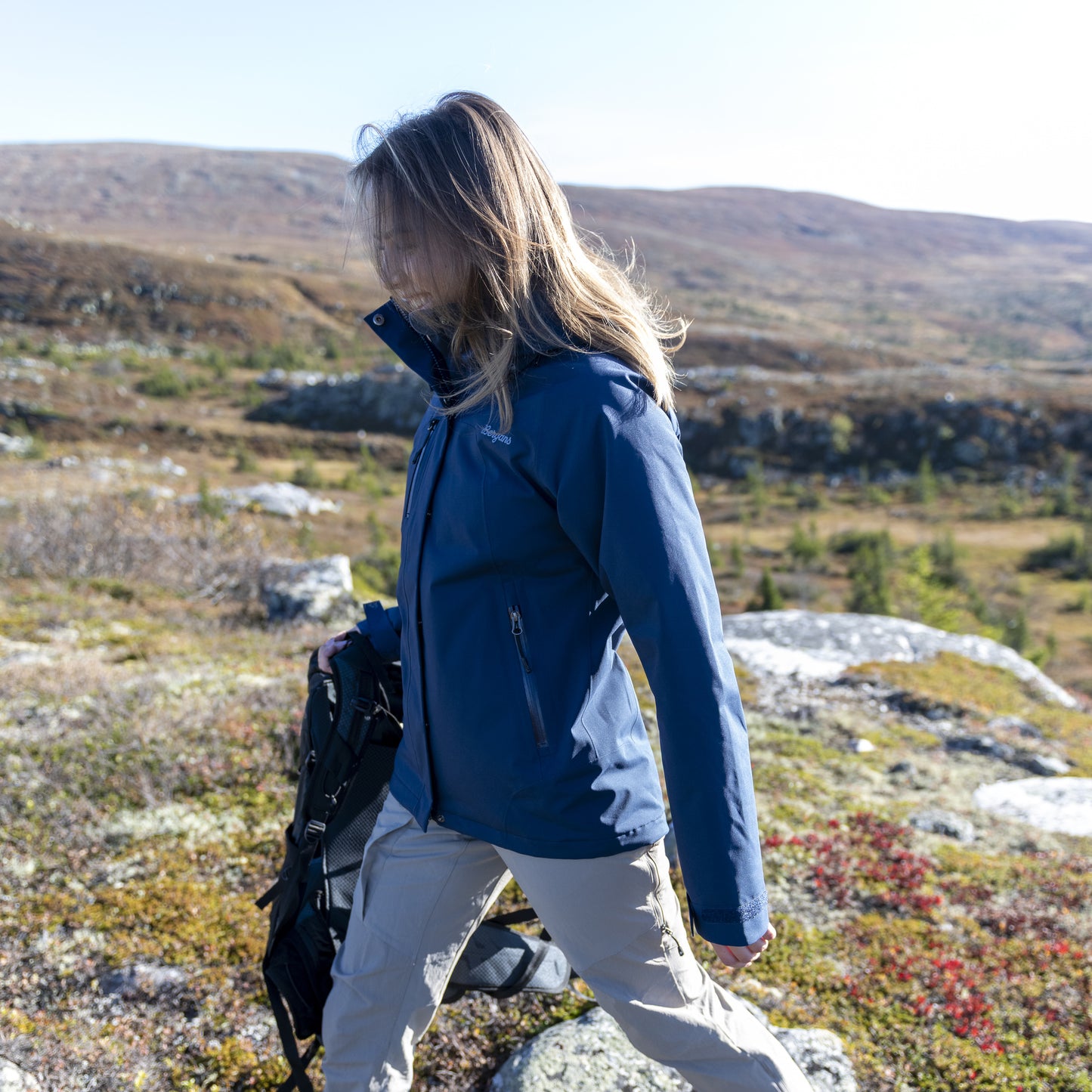 Bergans Flya Insulated Lady Jacket Navy Blue/Granite Blue