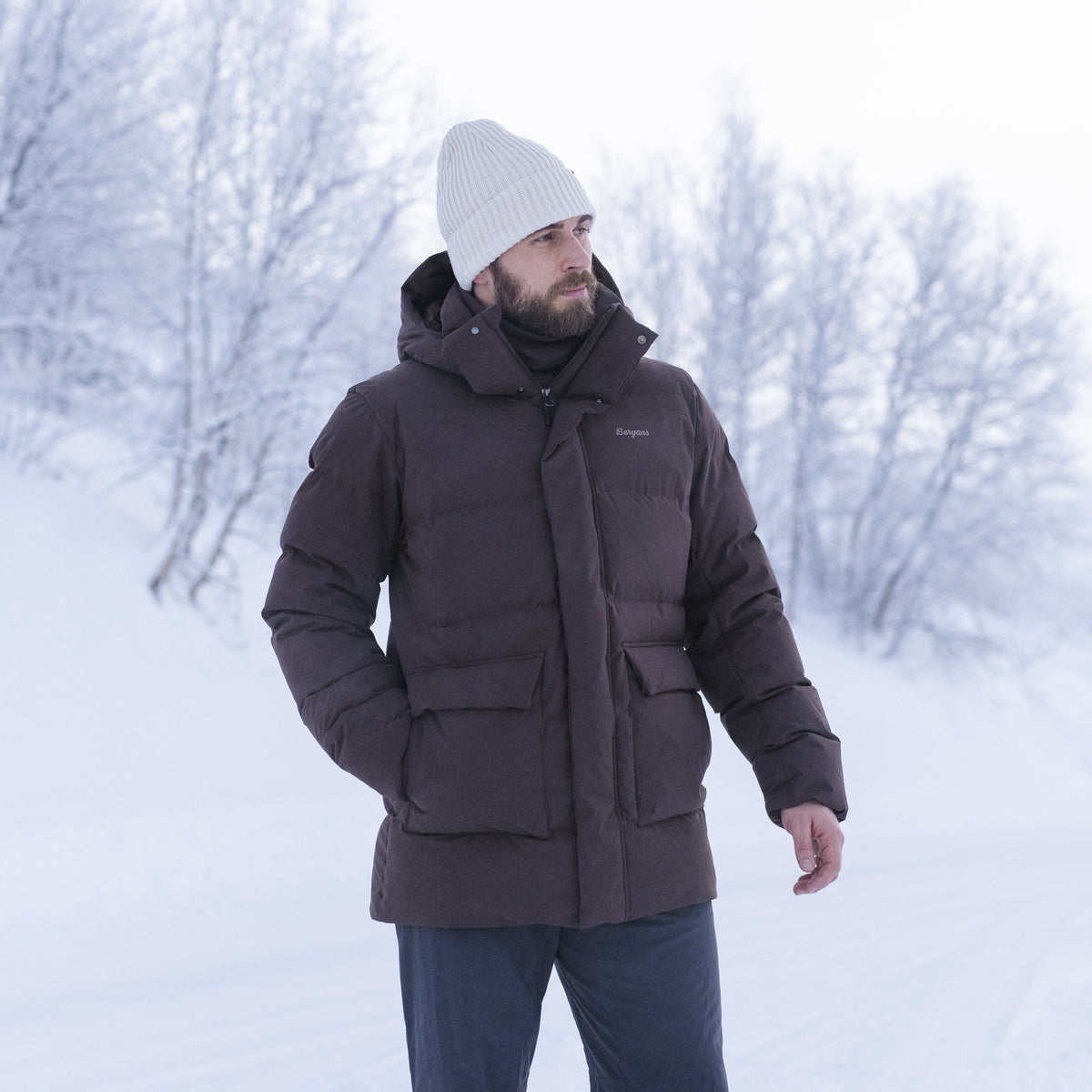 Bergans Dyna Down Hood Jacket Men Dark Chocolate