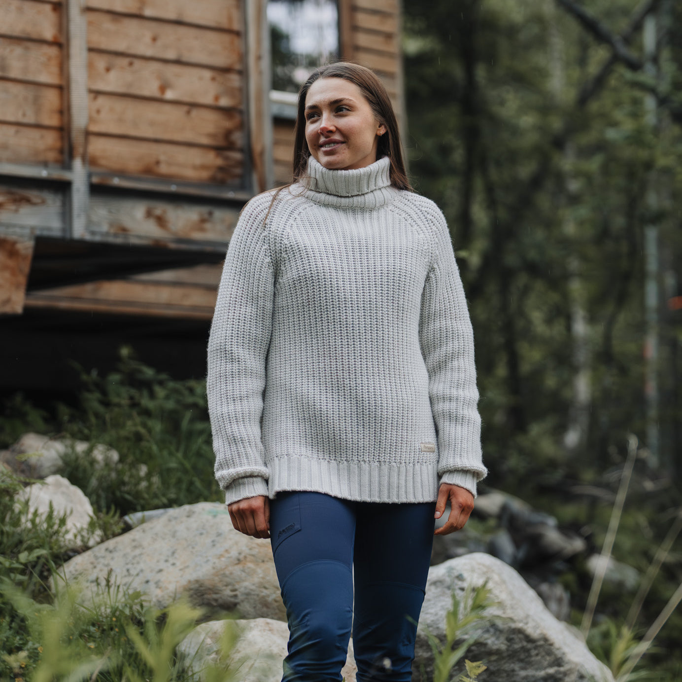 Bergans Nordmarka Merino High Neck Jumper Women Vanilla White