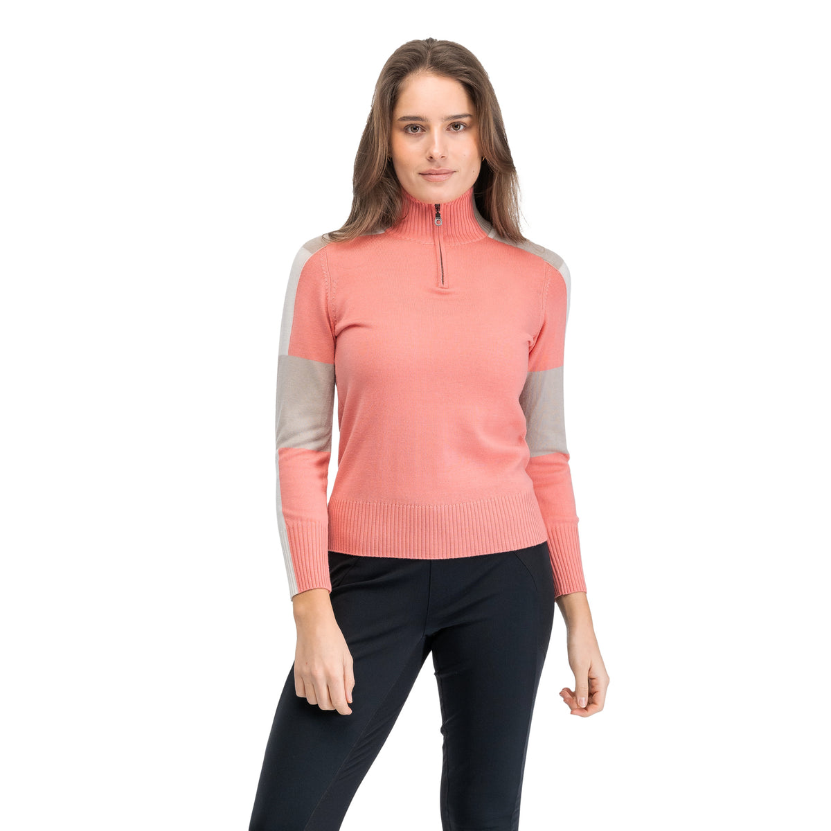 Bergans Lyderhorn Wool Half Zip Women Light Weathered Red / Beige