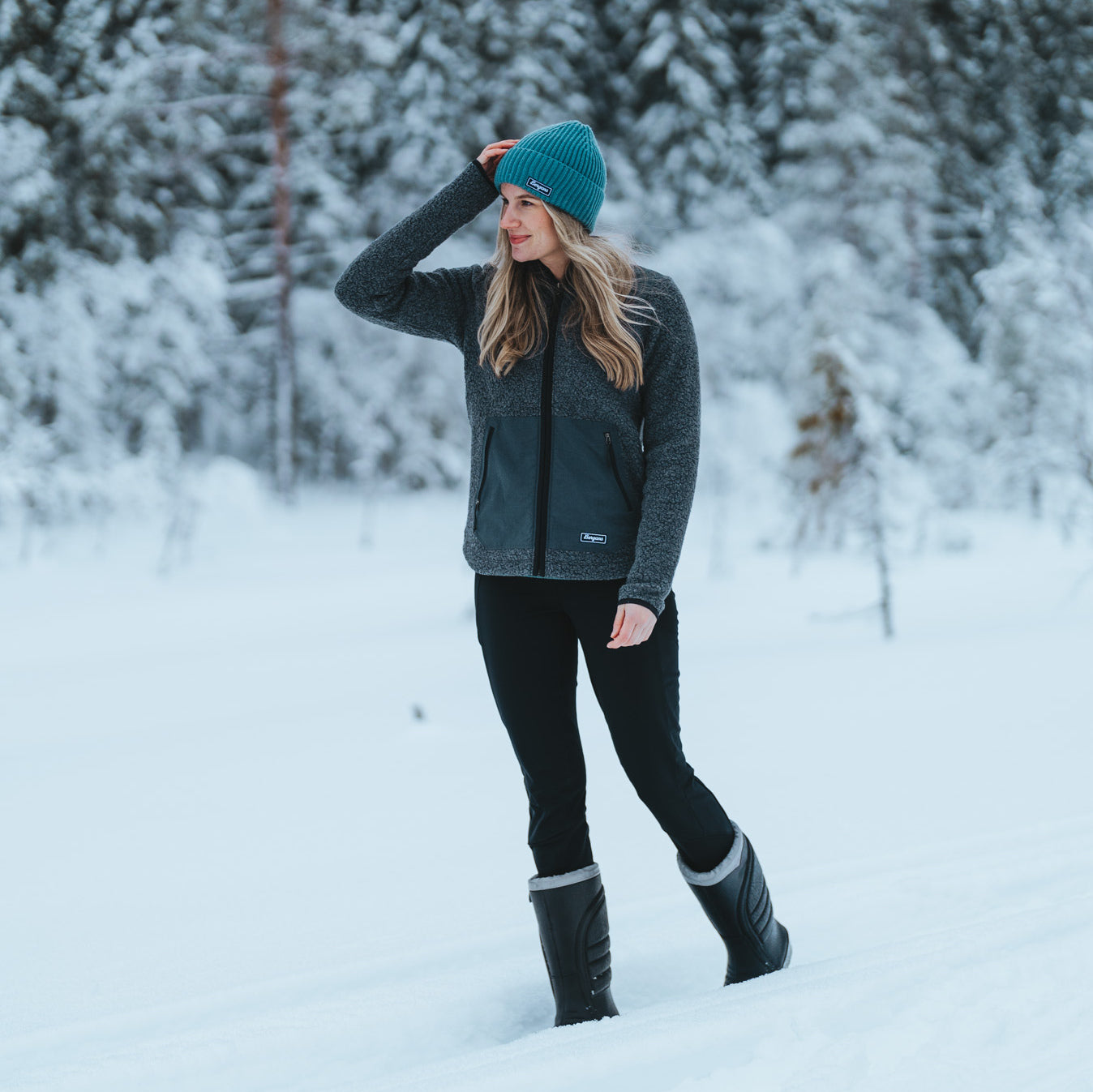 Bergans Nordmarka ReWool Pile Midlayer Jacket Women Solid Dark Grey / Dark Shadow Grey