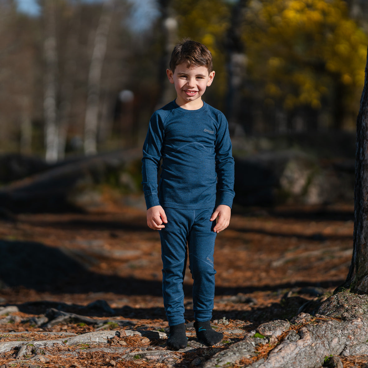 Bergans Inner:Pure Merino Kids Long Sleeve Navy Blue