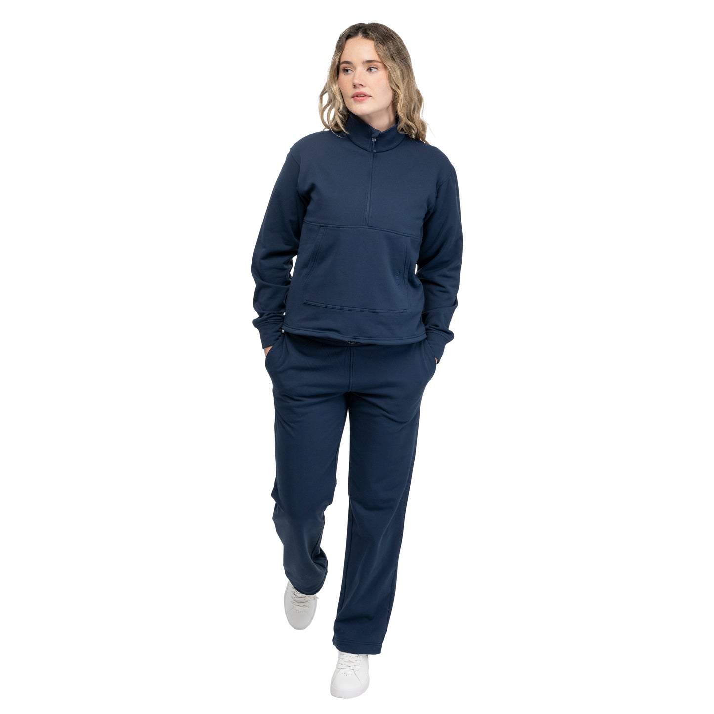 Bergans Midtli Midlayer Cropped Half Zip Women Navy Blue