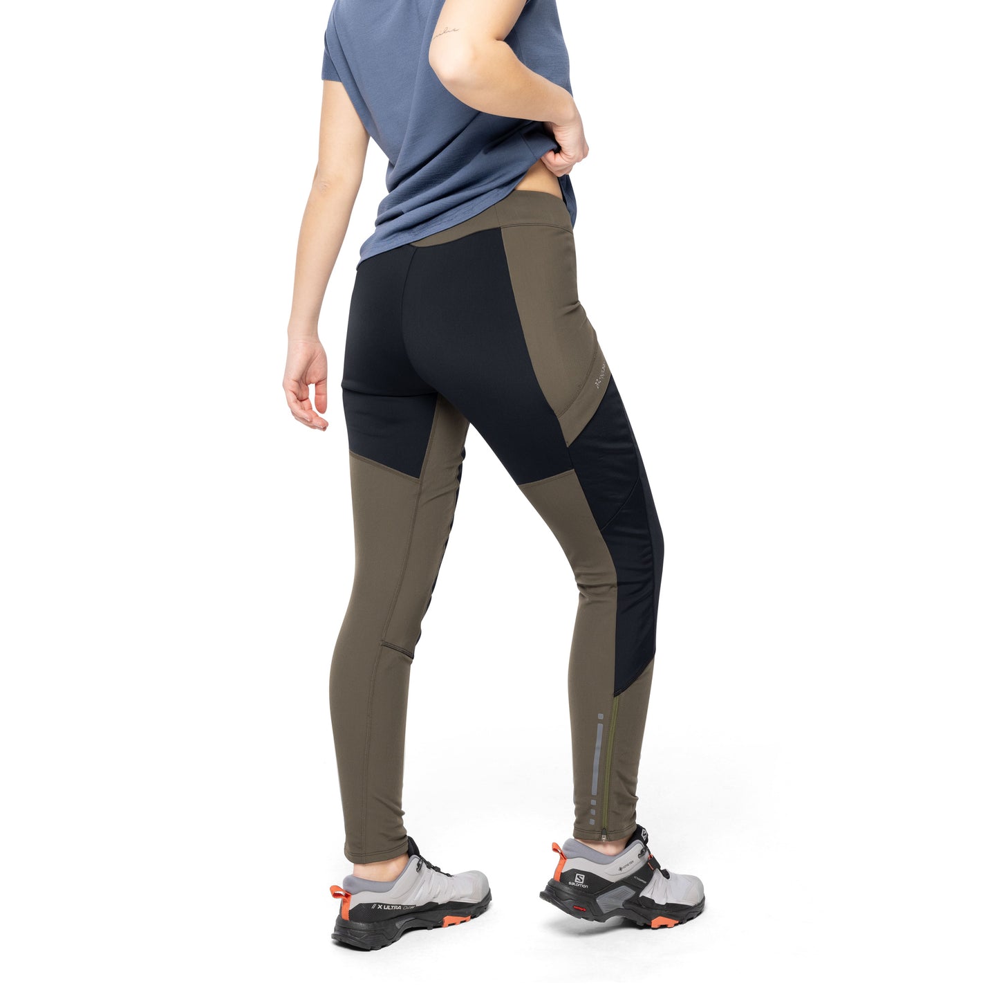 Bergans Fløyen Winter Tights Women Dark Green Mud / Black
